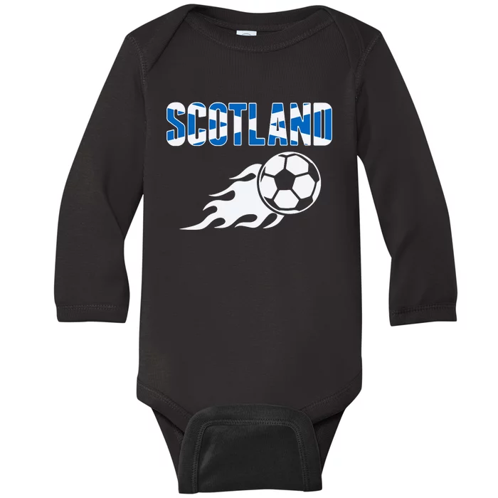 Scotland Soccer Fans Jersey Scottish Flag Football Lovers Baby Long Sleeve Bodysuit