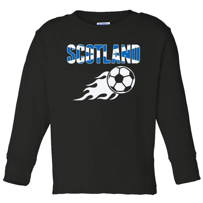 Scotland Soccer Fans Jersey Scottish Flag Football Lovers Toddler Long Sleeve Shirt