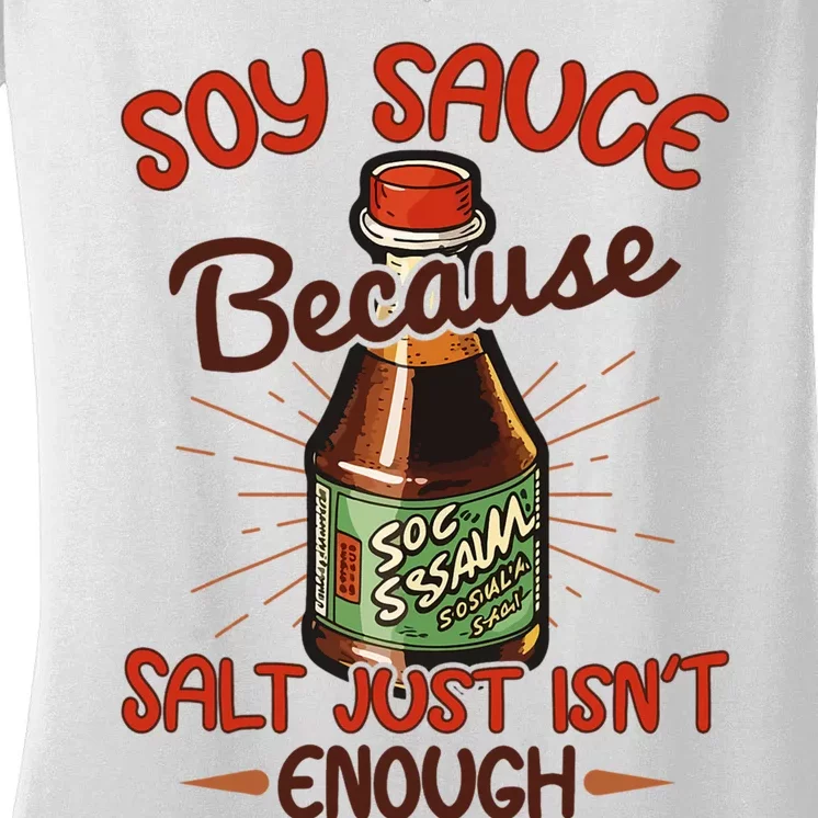 Soy Sauce Funny Costume Vegan Soy Sauce Funny Sushi Matching Group Halloween Cos Women's V-Neck T-Shirt