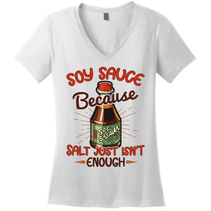 Soy Sauce Funny Costume Vegan Soy Sauce Funny Sushi Matching Group Halloween Cos Women's V-Neck T-Shirt