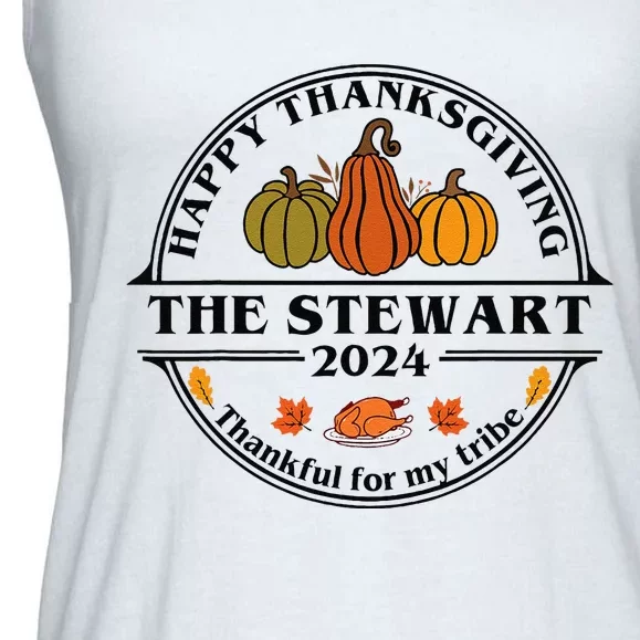 Stewart Surname Family Matching Happy Thanksgiving 2024 Ladies Essential Flowy Tank