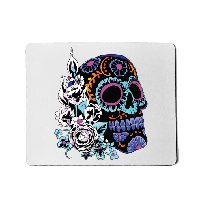 Sugar Skull Flowers Day Of The Dead Dia Muertos Gift Idea Mousepad