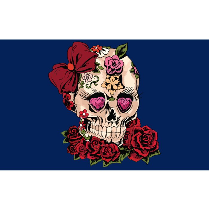 Sugar Skull Flowers Day Of The Dead Dia Muertos Gift Idea Bumper Sticker