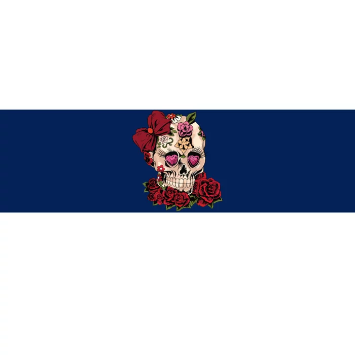 Sugar Skull Flowers Day Of The Dead Dia Muertos Gift Idea Bumper Sticker