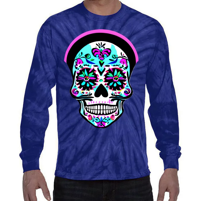 Sugar Skull Funny Cinco De Mayo T Graphic Tie-Dye Long Sleeve Shirt