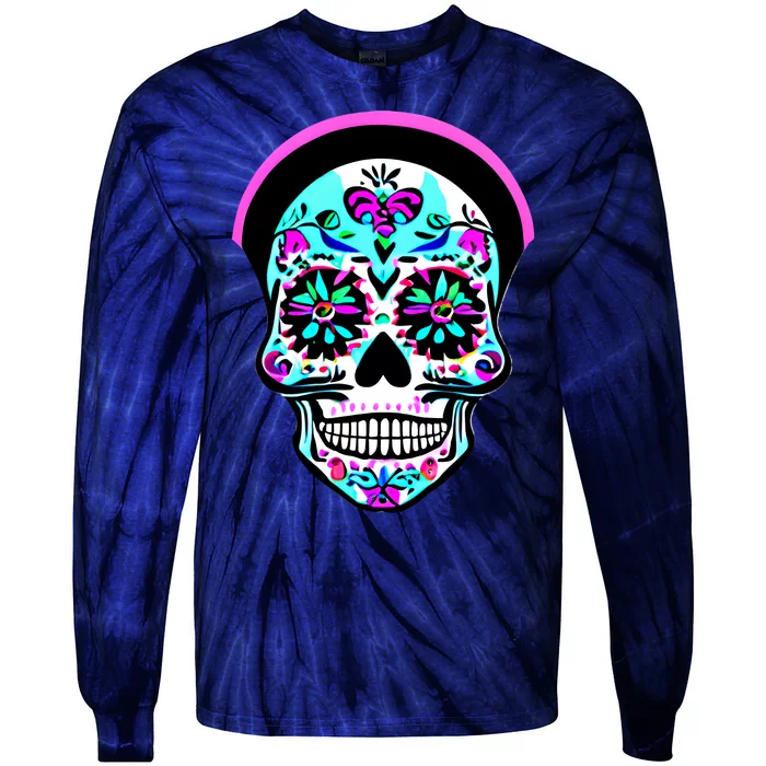 Sugar Skull Funny Cinco De Mayo T Graphic Tie-Dye Long Sleeve Shirt