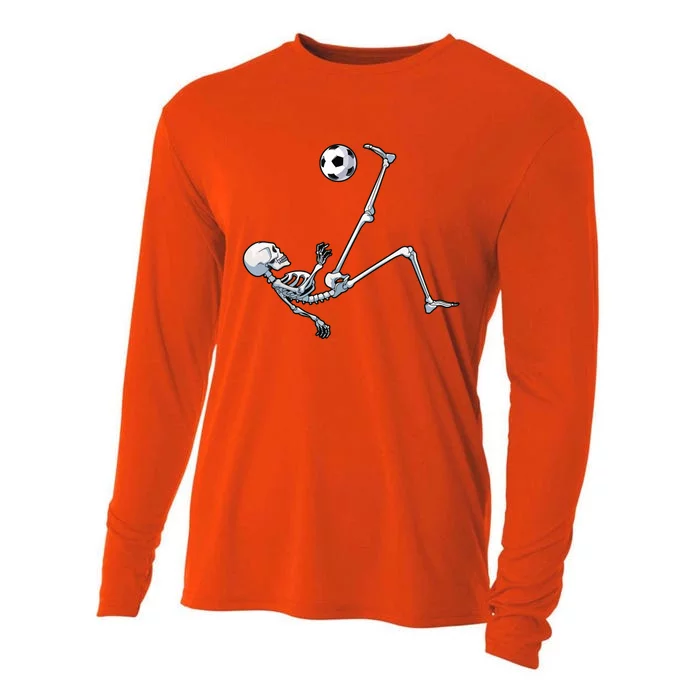 Skeleton Soccer Football Halloween Costume Gifts Cooling Performance Long Sleeve Crew