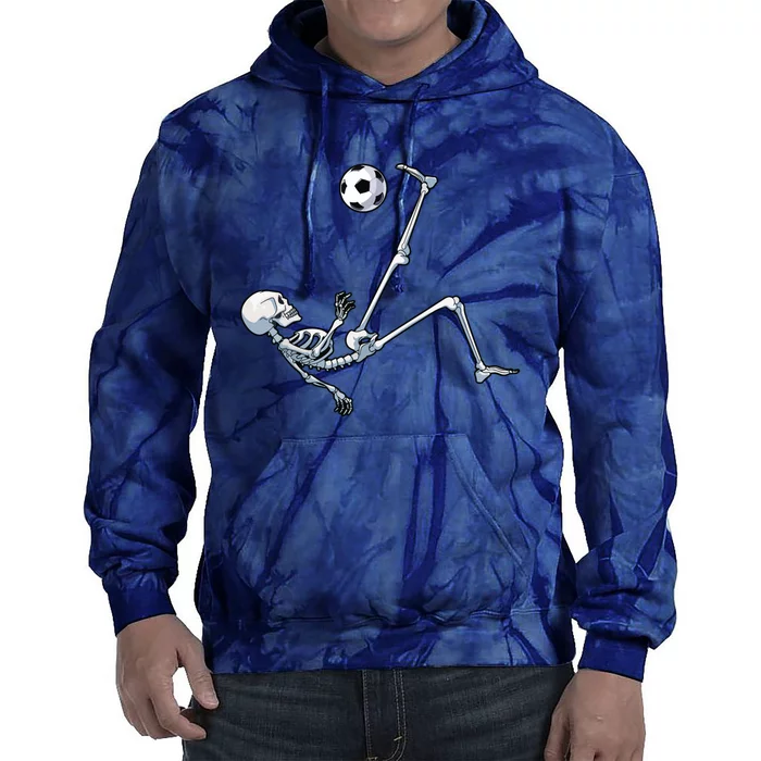 Skeleton Soccer Football Halloween Costume Gifts Tie Dye Hoodie