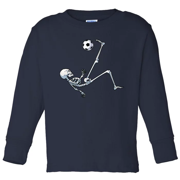 Skeleton Soccer Football Halloween Costume Gifts Toddler Long Sleeve Shirt