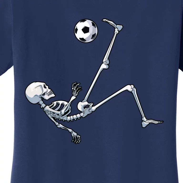 Skeleton Soccer Football Halloween Costume Gifts Women's T-Shirt