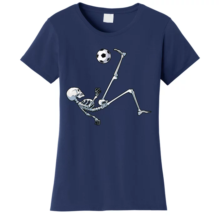 Skeleton Soccer Football Halloween Costume Gifts Women's T-Shirt