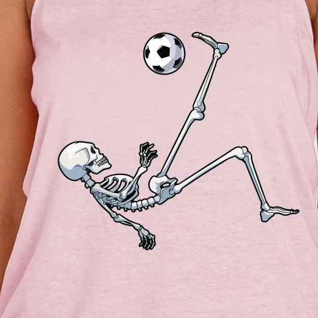 Skeleton Soccer Football Halloween Costume Gifts Women's Knotted Racerback Tank