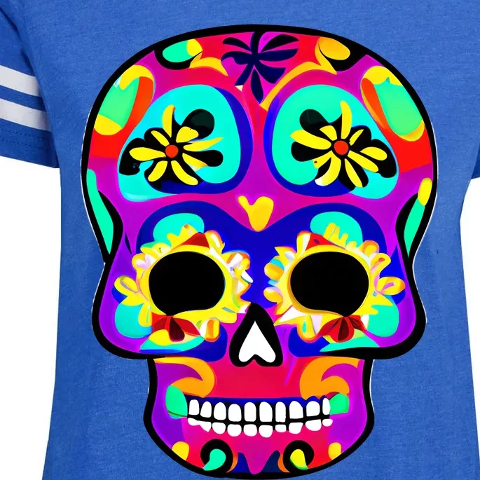 Sugar Skull Funny Cinco De Mayo Enza Ladies Jersey Football T-Shirt