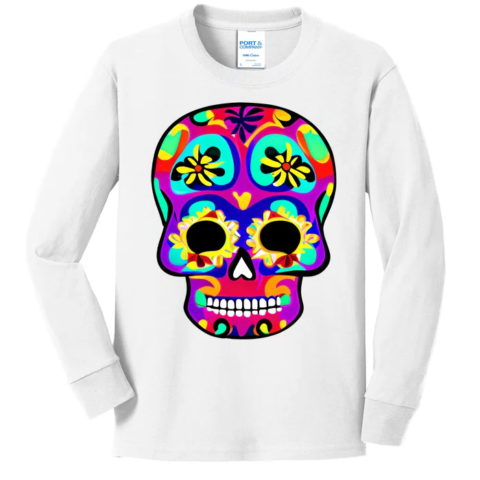 Sugar Skull Funny Cinco De Mayo Kids Long Sleeve Shirt