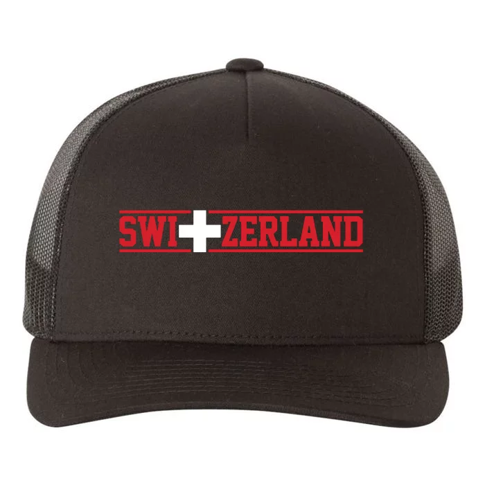 Switzerland Swiss Flag Travel Souvenir Gift Yupoong Adult 5-Panel Trucker Hat