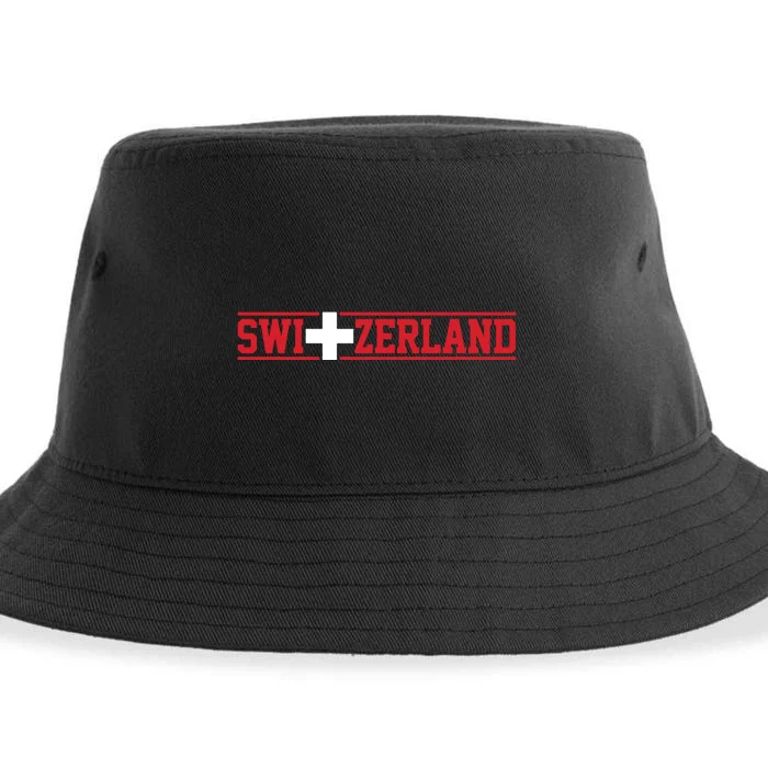 Switzerland Swiss Flag Travel Souvenir Gift Sustainable Bucket Hat