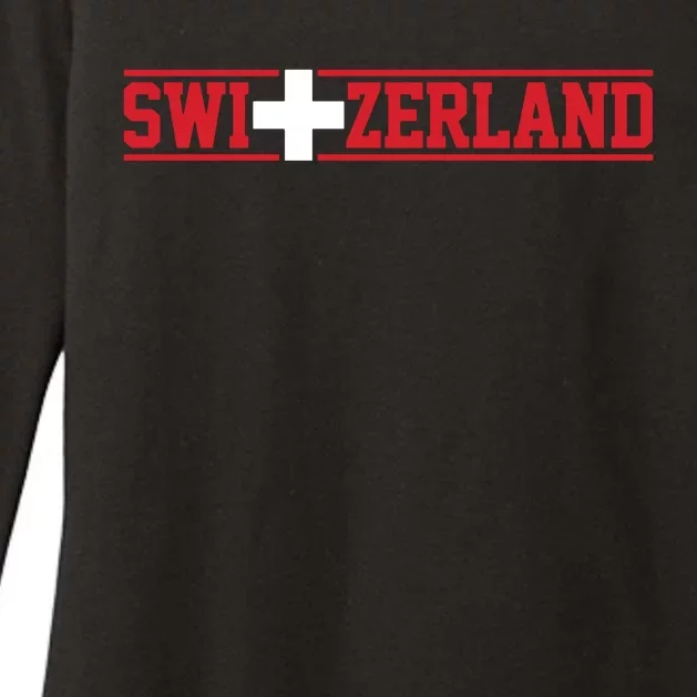 Switzerland Swiss Flag Travel Souvenir Gift Womens CVC Long Sleeve Shirt