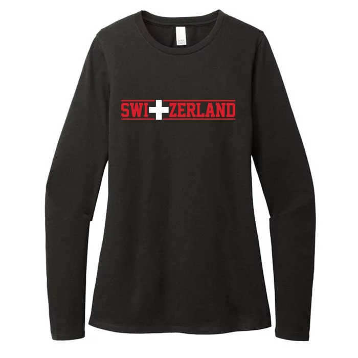 Switzerland Swiss Flag Travel Souvenir Gift Womens CVC Long Sleeve Shirt