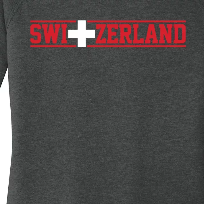 Switzerland Swiss Flag Travel Souvenir Gift Women's Perfect Tri Tunic Long Sleeve Shirt