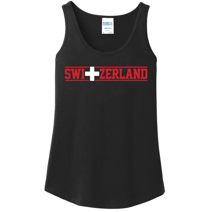 Switzerland Swiss Flag Travel Souvenir Gift Ladies Essential Tank