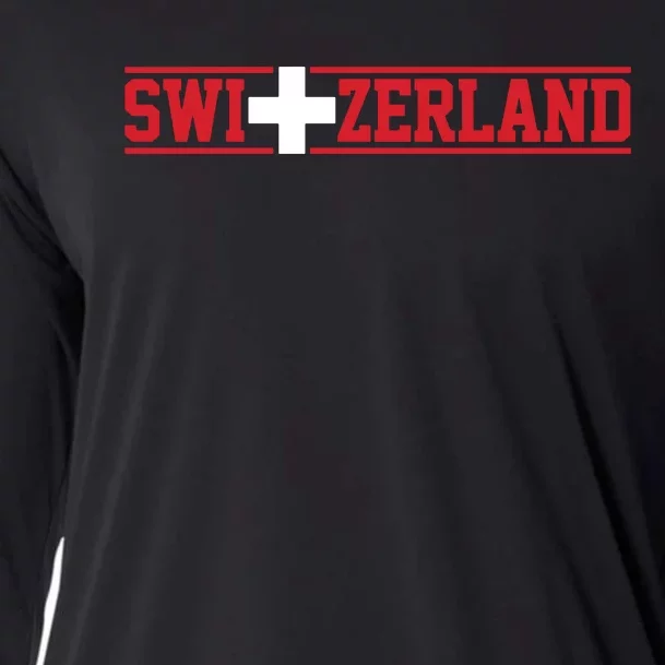 Switzerland Swiss Flag Travel Souvenir Gift Cooling Performance Long Sleeve Crew