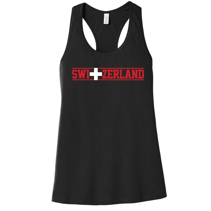 Switzerland Swiss Flag Travel Souvenir Gift Women's Racerback Tank