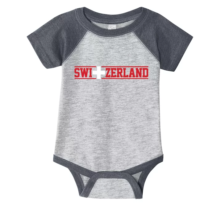 Switzerland Swiss Flag Travel Souvenir Gift Infant Baby Jersey Bodysuit