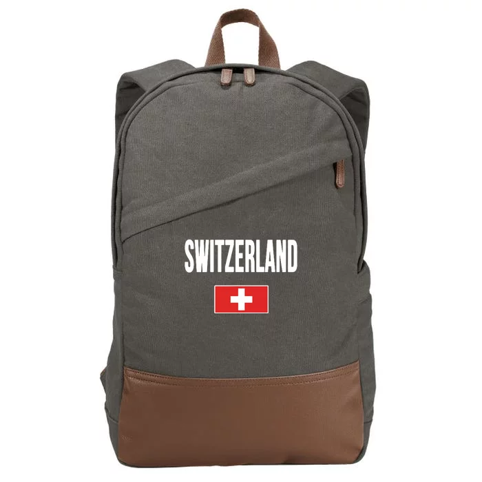 Switzerland Swiss Flag Cotton Canvas Backpack