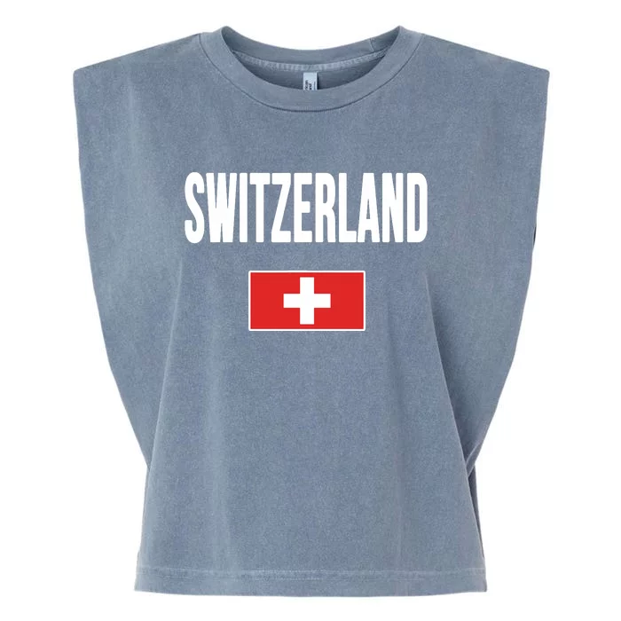 Switzerland Swiss Flag Garment-Dyed Women's Muscle Tee