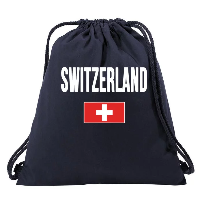 Switzerland Swiss Flag Drawstring Bag