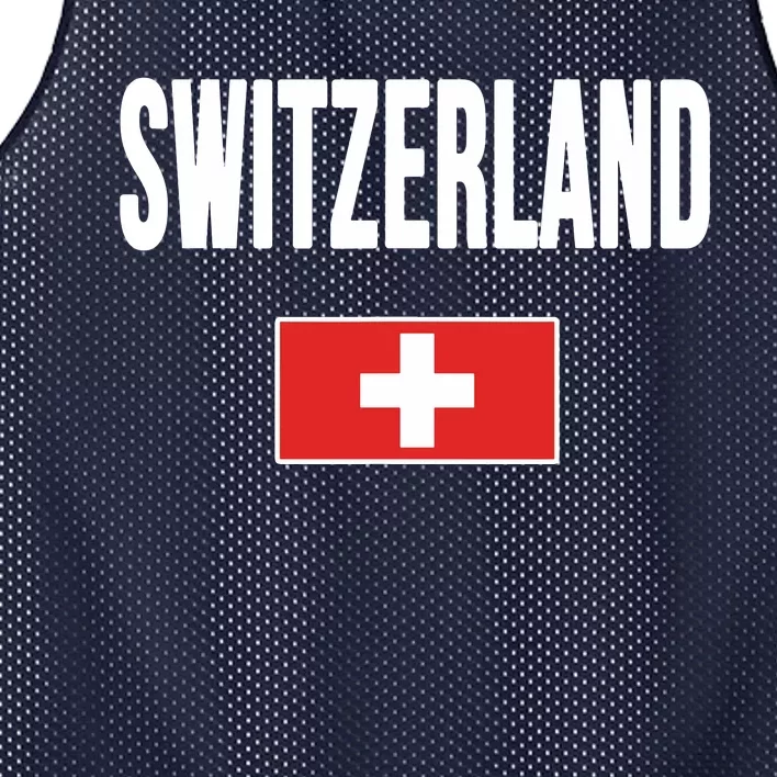 Switzerland Swiss Flag Mesh Reversible Basketball Jersey Tank