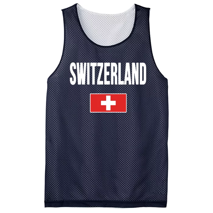 Switzerland Swiss Flag Mesh Reversible Basketball Jersey Tank