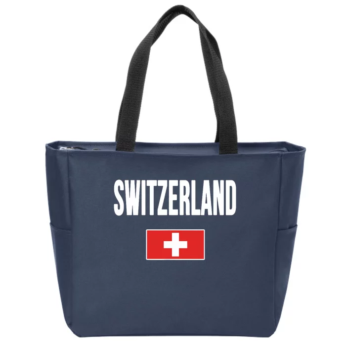 Switzerland Swiss Flag Zip Tote Bag