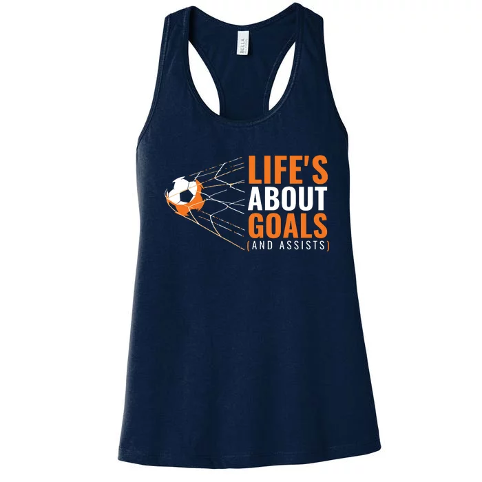 Soccer Shirts For Boy Lifes About Goals Boy Soccer Women's Racerback Tank