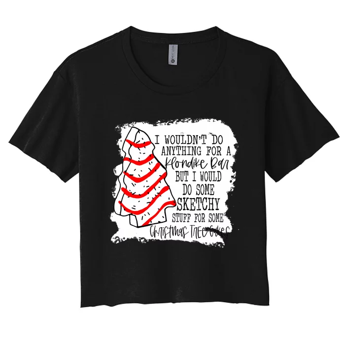 Sketchy Stuff for Some Christmas Tree Cakes Classic Women's Crop Top Tee