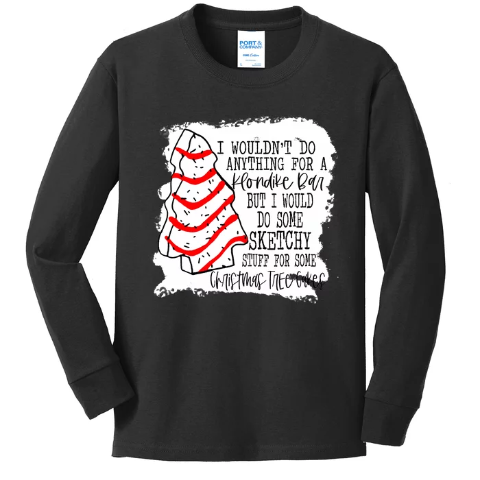 Sketchy Stuff for Some Christmas Tree Cakes Classic Kids Long Sleeve Shirt