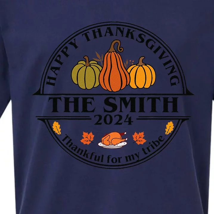 Smith Surname Family Matching Happy Thanksgiving 2024 Sueded Cloud Jersey T-Shirt