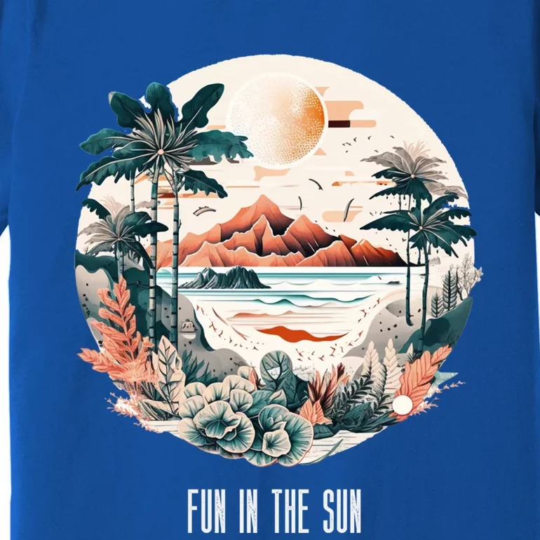 Summer Saying Fun In The Sun Tropical Beach Vacation Gift Premium T-Shirt