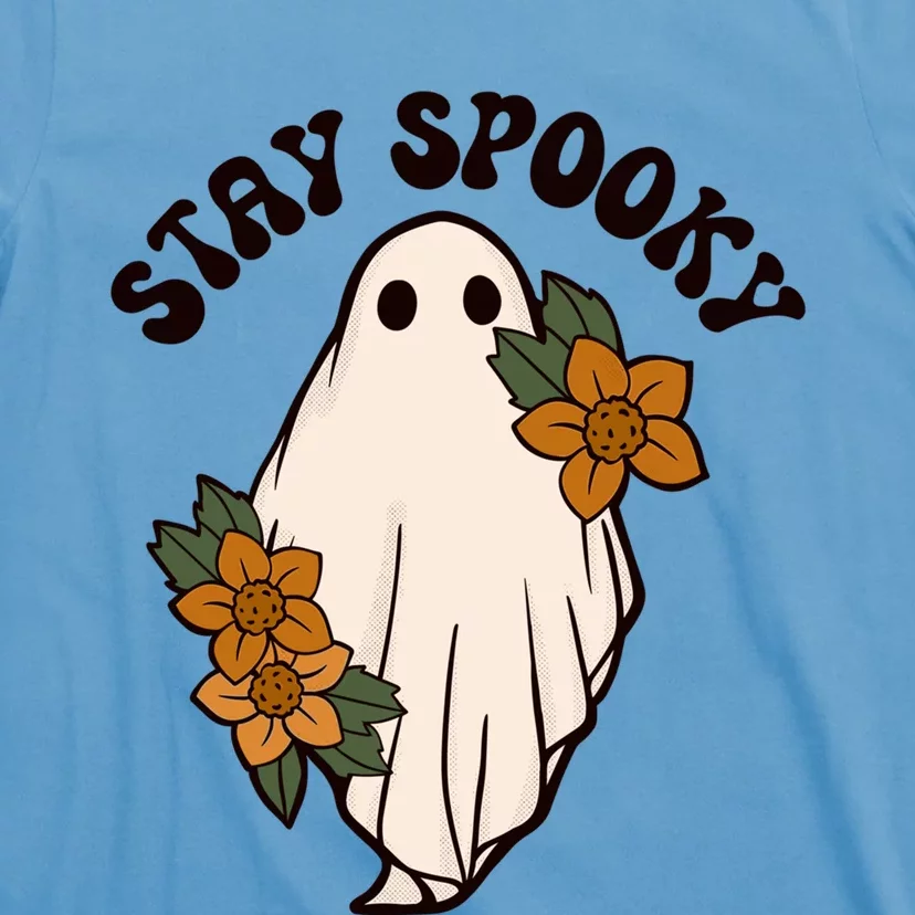 Stay Spooky Floral Ghost Funny Halloween Spooky Season Boo Funny Gift T-Shirt