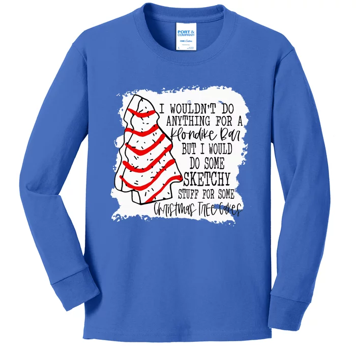 Sketchy Stuff for Some Christmas Tree Cakes Classic Kids Long Sleeve Shirt