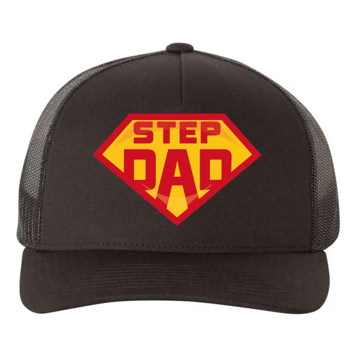 Super Stepdad Funny Hero Step Dad Birthday Fathers Day Yupoong Adult 5-Panel Trucker Hat