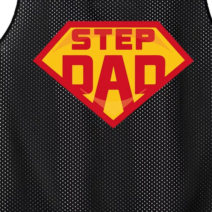 Super Stepdad Funny Hero Step Dad Birthday Fathers Day Mesh Reversible Basketball Jersey Tank