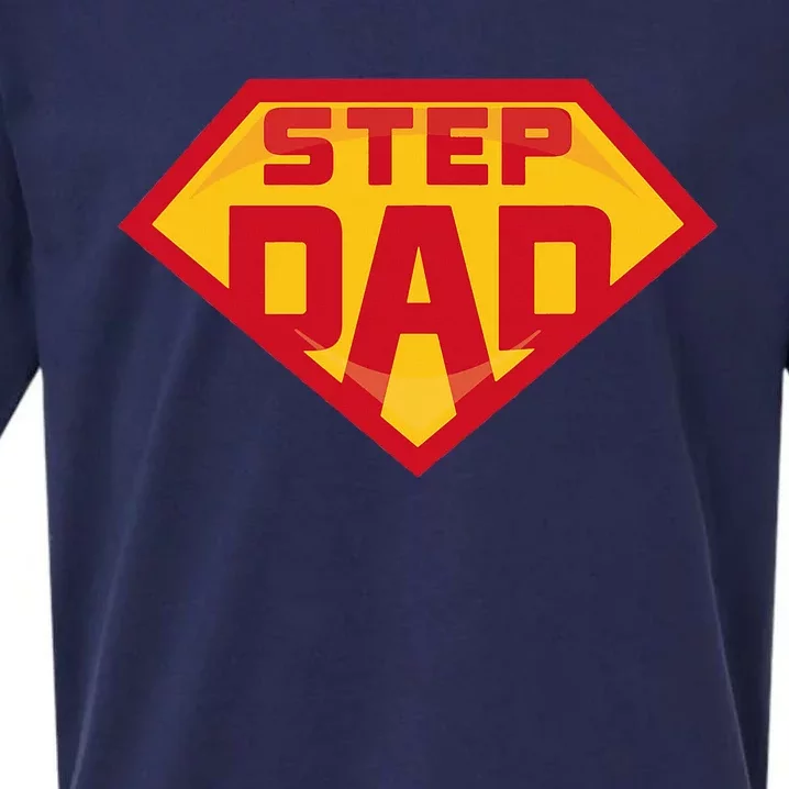 Super Stepdad Funny Hero Step Dad Birthday Fathers Day Sueded Cloud Jersey T-Shirt