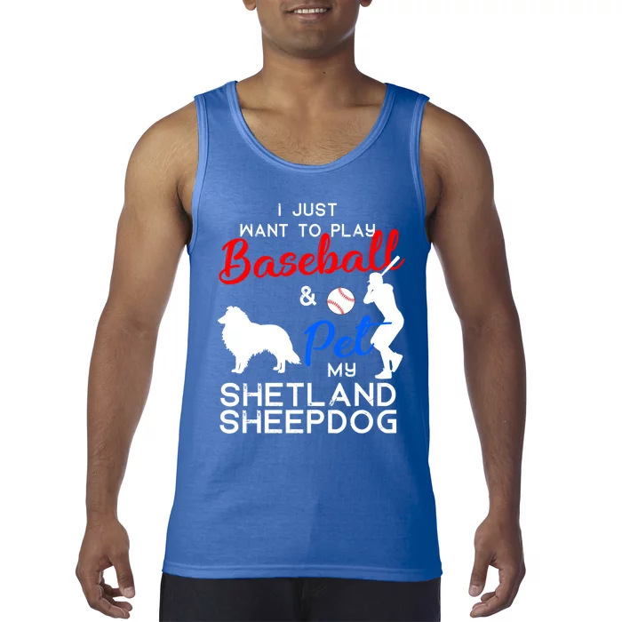 Shetland Sheepdog Funny Baseball Dog Owner Lover Xmas Gift Meaningful Gift Tank Top