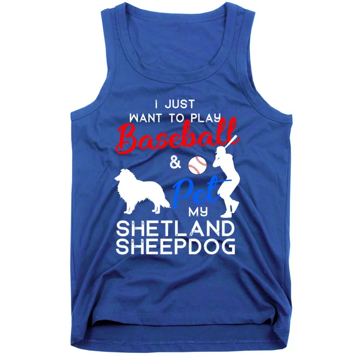 Shetland Sheepdog Funny Baseball Dog Owner Lover Xmas Gift Meaningful Gift Tank Top