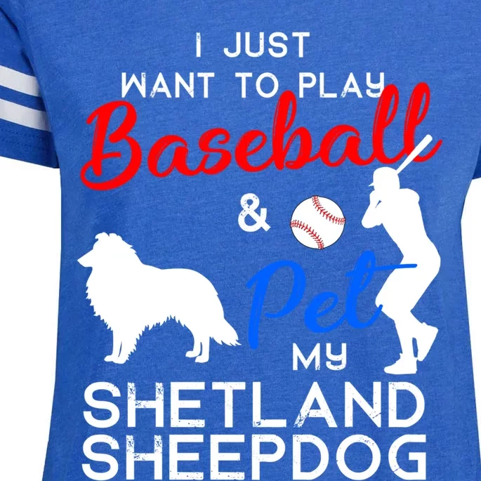 Shetland Sheepdog Funny Baseball Dog Owner Lover Xmas Gift Meaningful Gift Enza Ladies Jersey Football T-Shirt