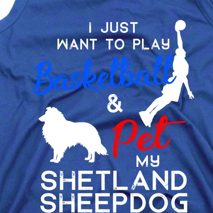 Shetland Sheepdog Funny Basketball Dog Owner Lover Xmas Gift Cool Gift Tank Top