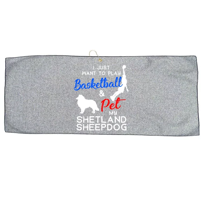 Shetland Sheepdog Funny Basketball Dog Owner Lover Xmas Gift Cool Gift Large Microfiber Waffle Golf Towel