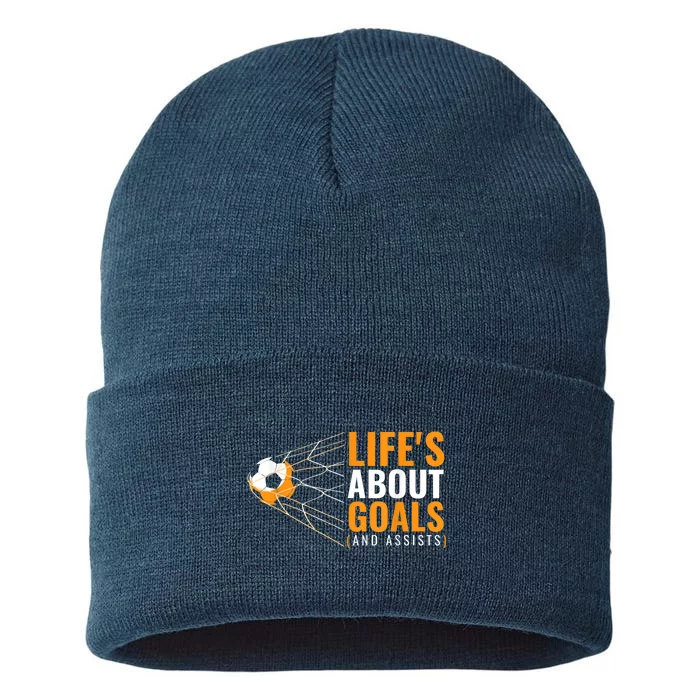 Soccer Shirt for Boys | 'Life's About Goals' | Boys Soccer Sustainable Knit Beanie