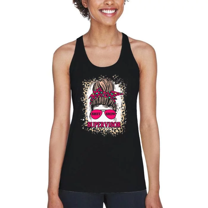 Shitshow Supervisor Funny Mom Boss Manager Teacher Women's Racerback Tank